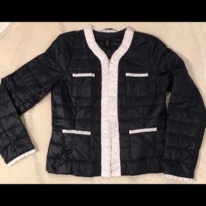 WHBM: Navy Blue & White Puffer Jacket